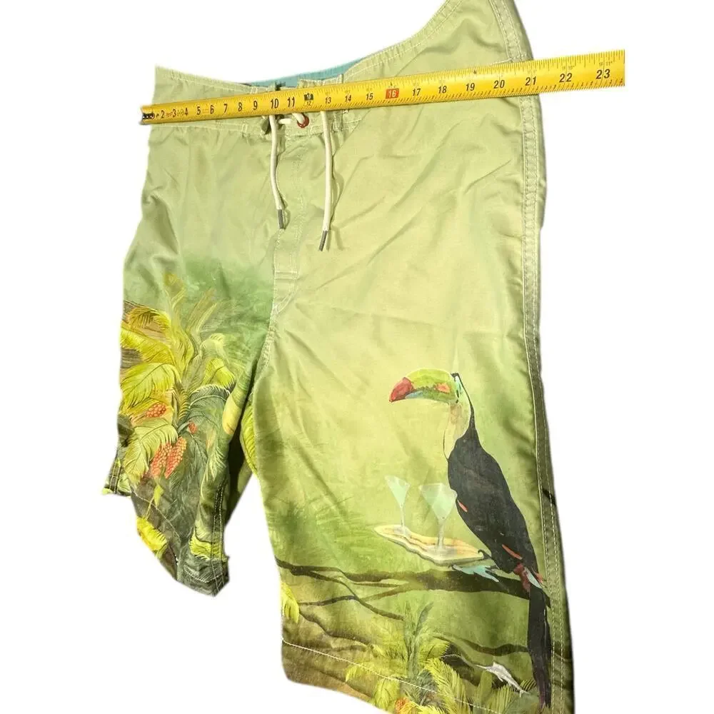 Tommy Bahama Relax Green Toucan Swim Trunks Size 38